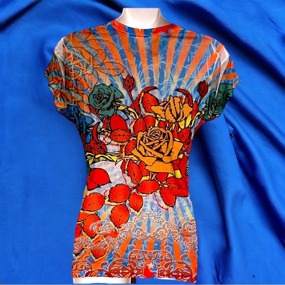 LOVE STITCH Floral Graphic Tee 💕~ Women Size MEDIUM - Picture 2 of 13